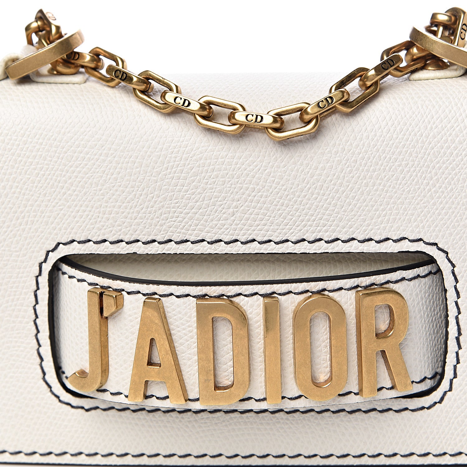 Christian Dior Grained Calfskin Mini J'Adior Chain Flap Bag Off White 10 of 10