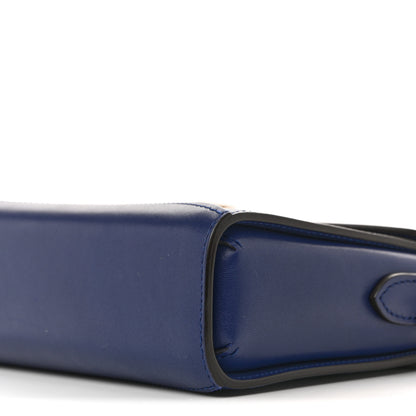 Moynat Box Calfskin Gabrielle Reporter Shoulder Bag Blue 9 of 14