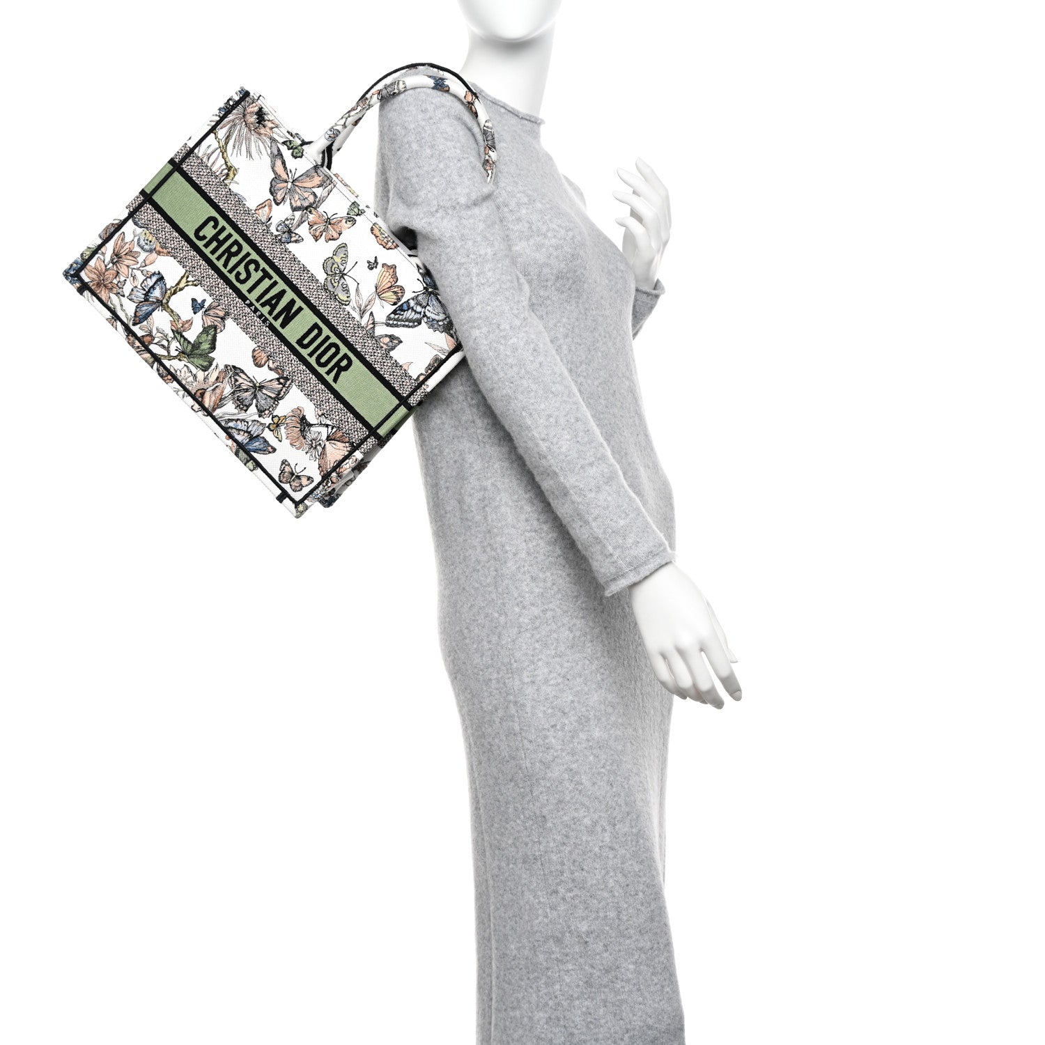 Christian Dior Canvas Embroidered Toile de Jouy Mexico Medium Book Tote White Multicolor 2 of 10