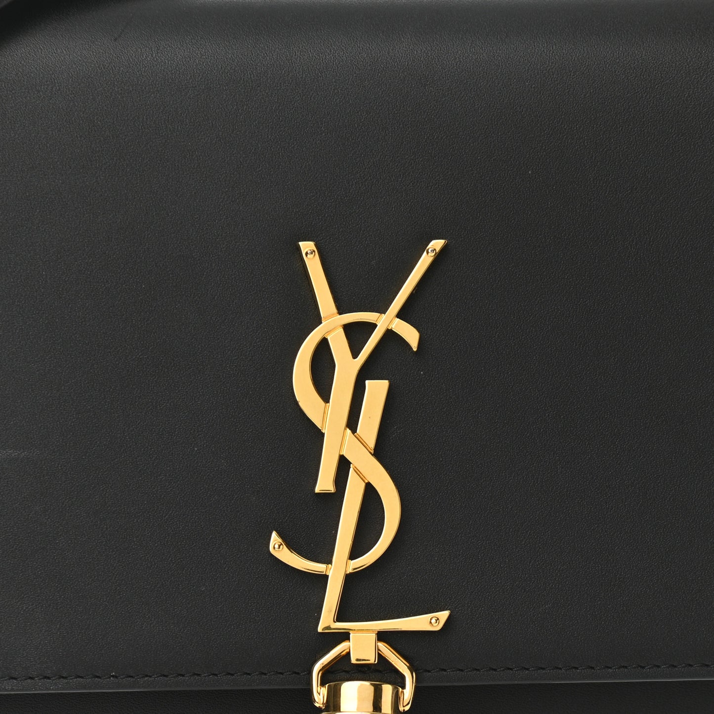 Smooth Calfskin Classic Monogram Kate Tassel Chain Wallet Black
