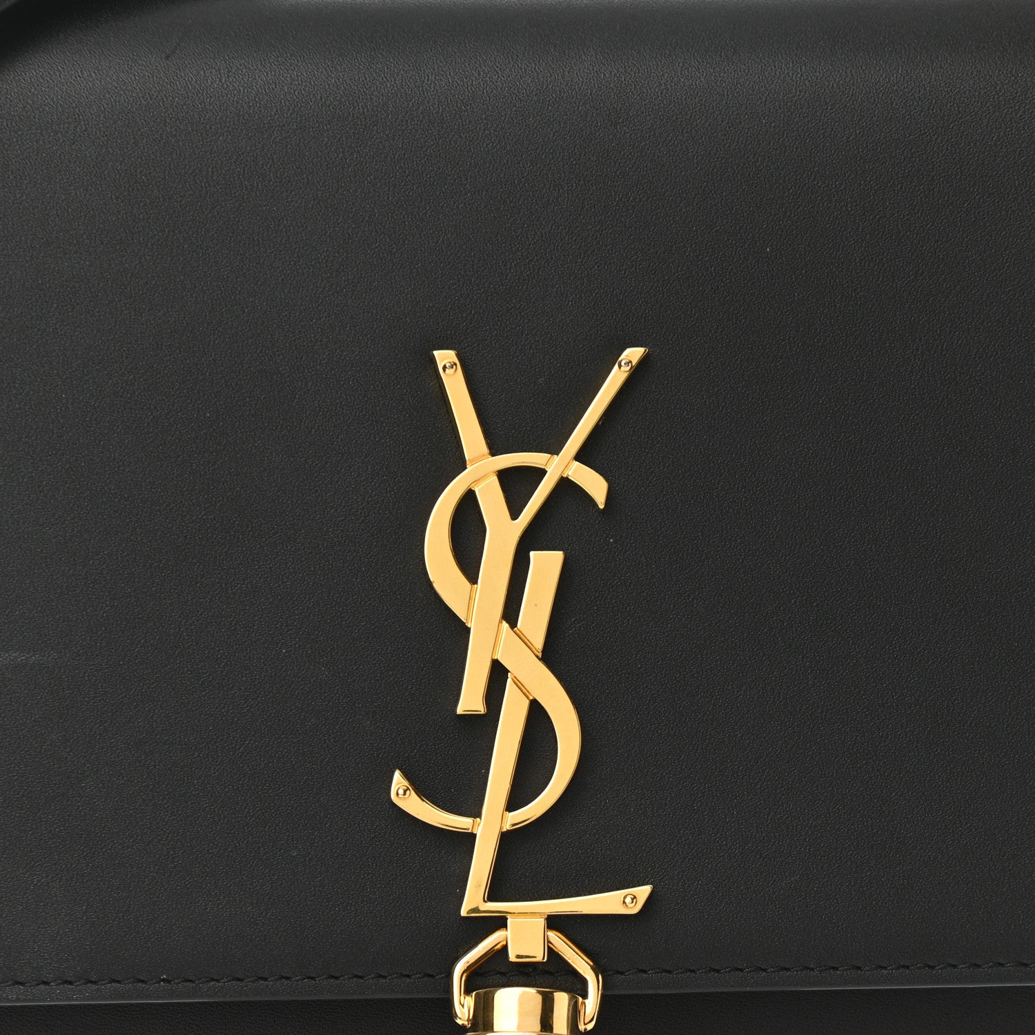 Saint Laurent Smooth Calfskin Classic Monogram Kate Tassel Chain Wallet Black 7 of 10