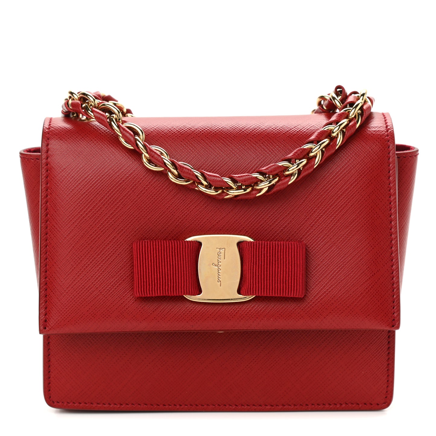 Printed Calfskin Mini Ginny Shoulder Bag Rosso