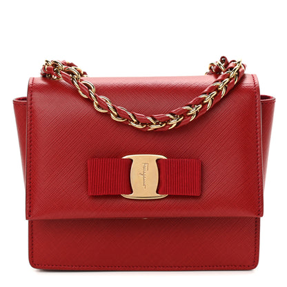 Salvatore Ferragamo Printed Calfskin Mini Ginny Shoulder Bag Rosso 1 of 10