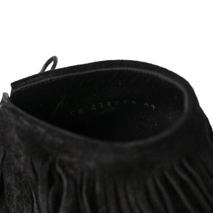 Saint Laurent Suede Fringe Babies Ankle Boots 41 Black 8 of 9
