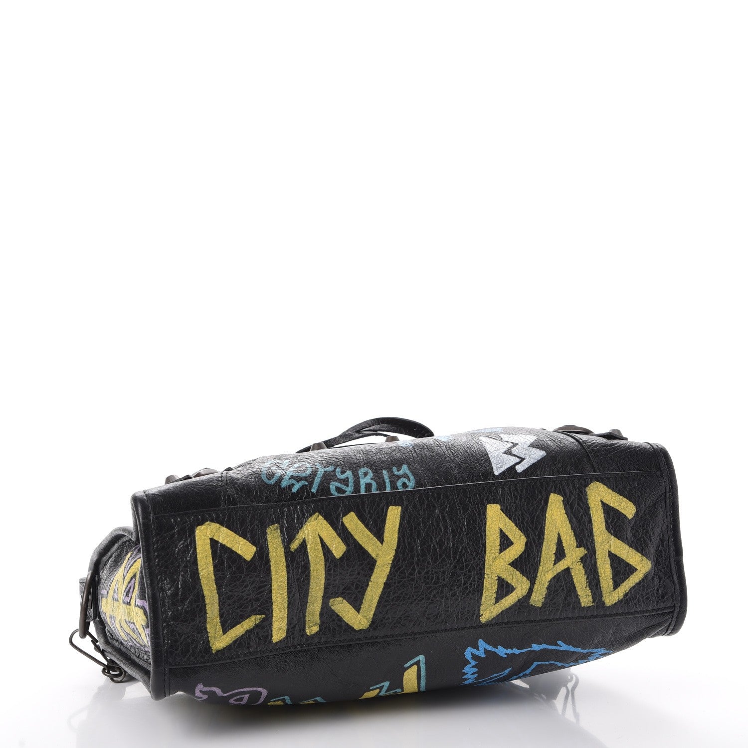 Balenciaga Agneau Graffiti All Over Classic Hardware S City Black Multicolor 4 of 7