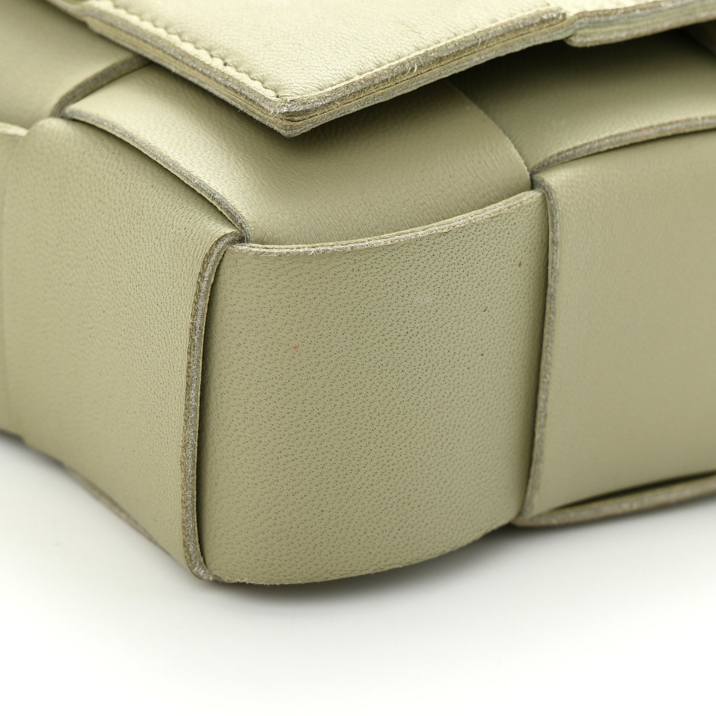 Lambskin Maxi Intreccio Cassette Crossbody Bag Travertine