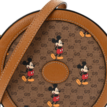 Gucci X DISNEY Mini Vintage GG Supreme Monogram Mickey Mouse Round Shoulder Bag Beige Vintage Sun Oil 8 of 13