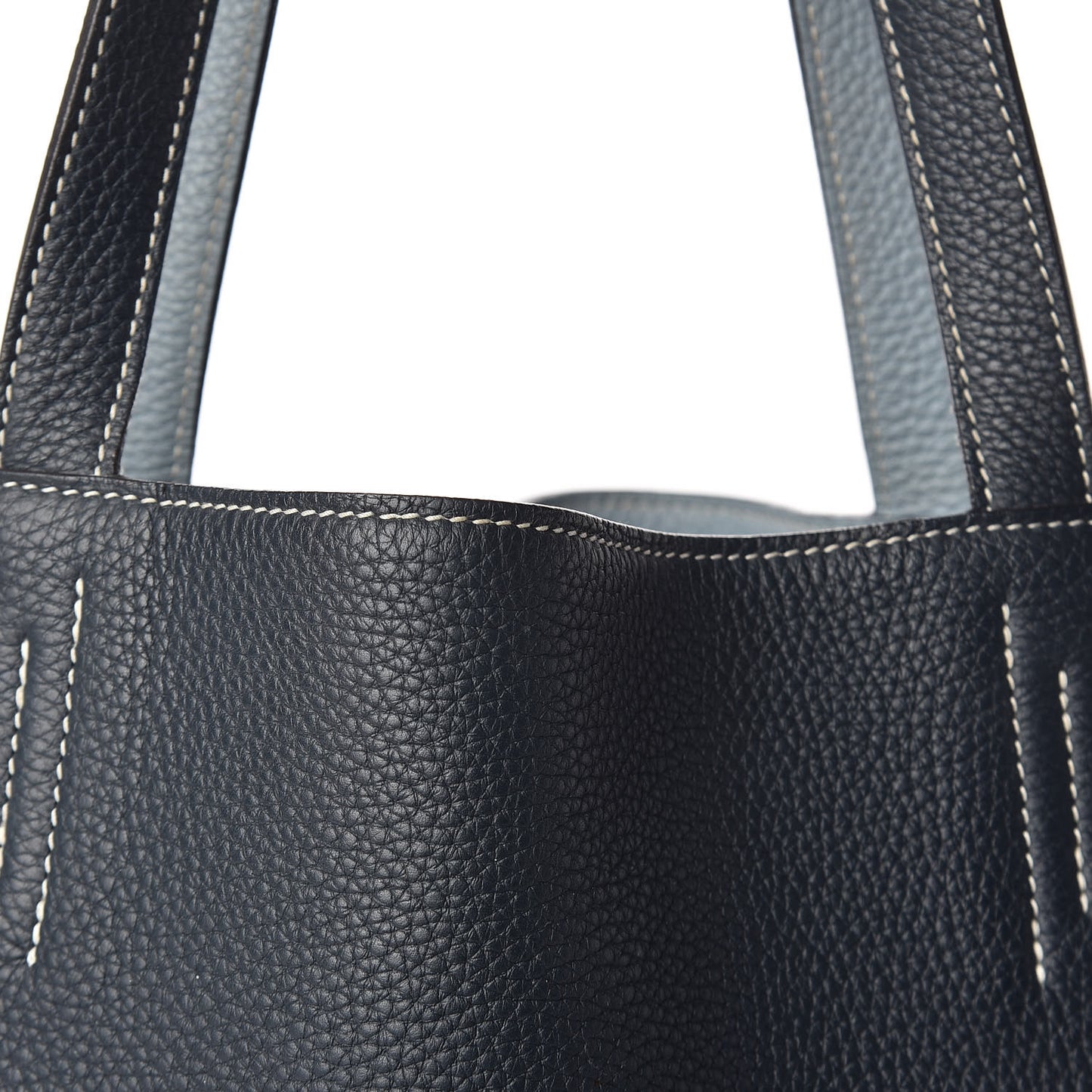 Taurillon Clemence Double Sens 36 Reversible Tote Bleu Lin Bleu Obscur
