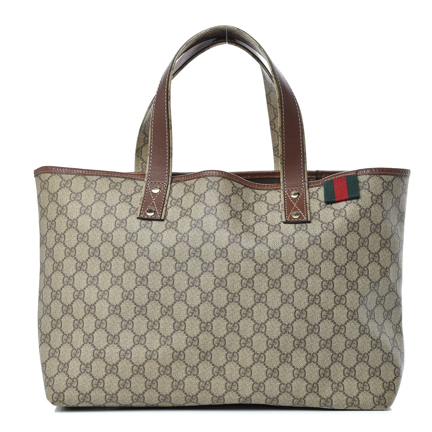 GG Plus Monogram Medium Signature Web Loop Tote Brown