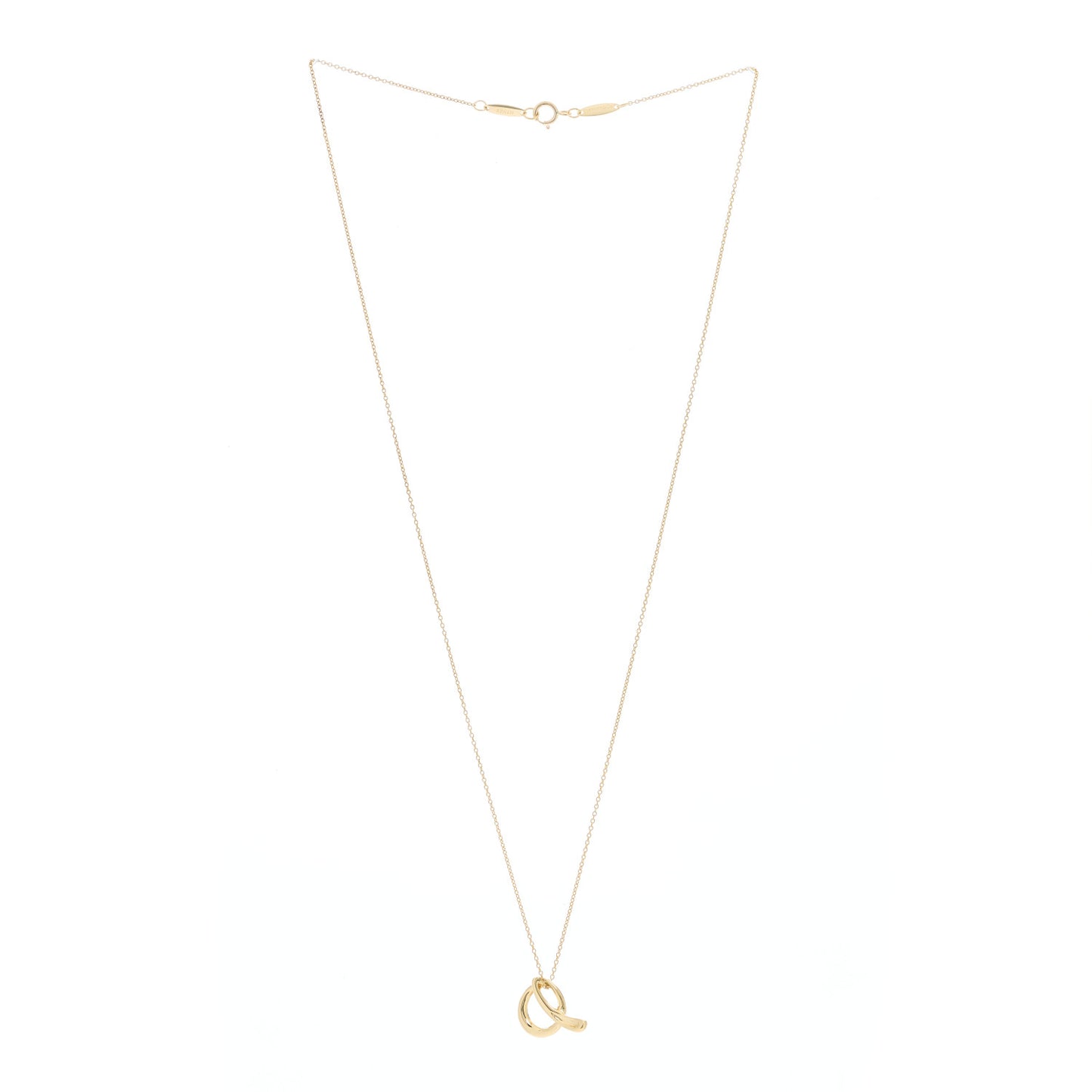 18K Yellow Gold Elsa Peretti Letter A Pendant Necklace