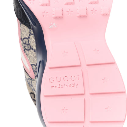 Gucci GG Supreme Monogram Rhyton Sneakers 36.5 Beige Blue Pale Pink 6 of 8