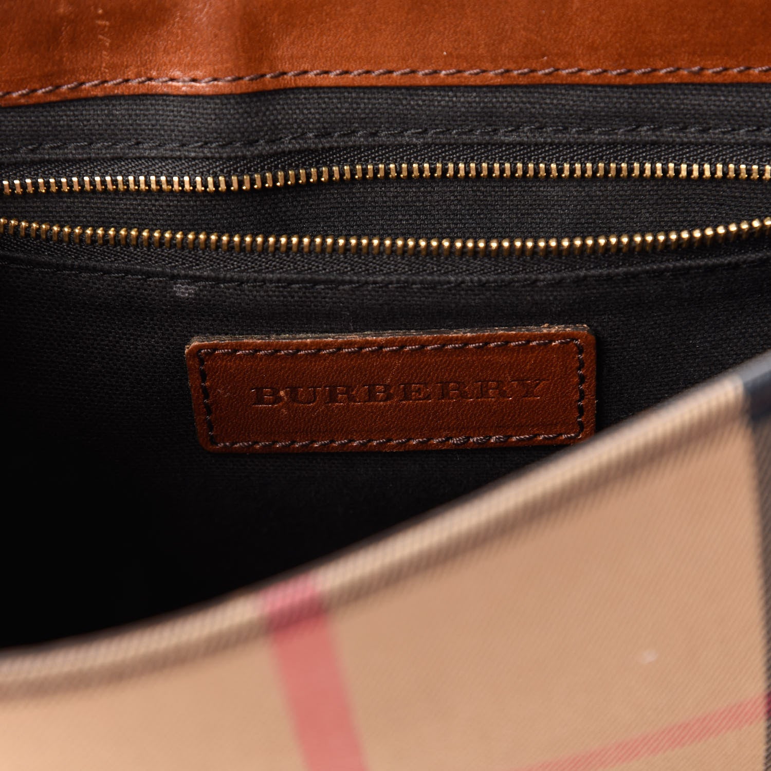 Burberry House Check Bridle Calfskin Small Abbott Crossbody Bag Tan 8 of 11