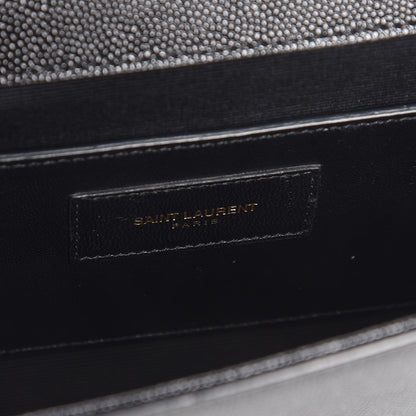 Saint Laurent Grain De Poudre Monogram Cassandre Clutch Black 6 of 7