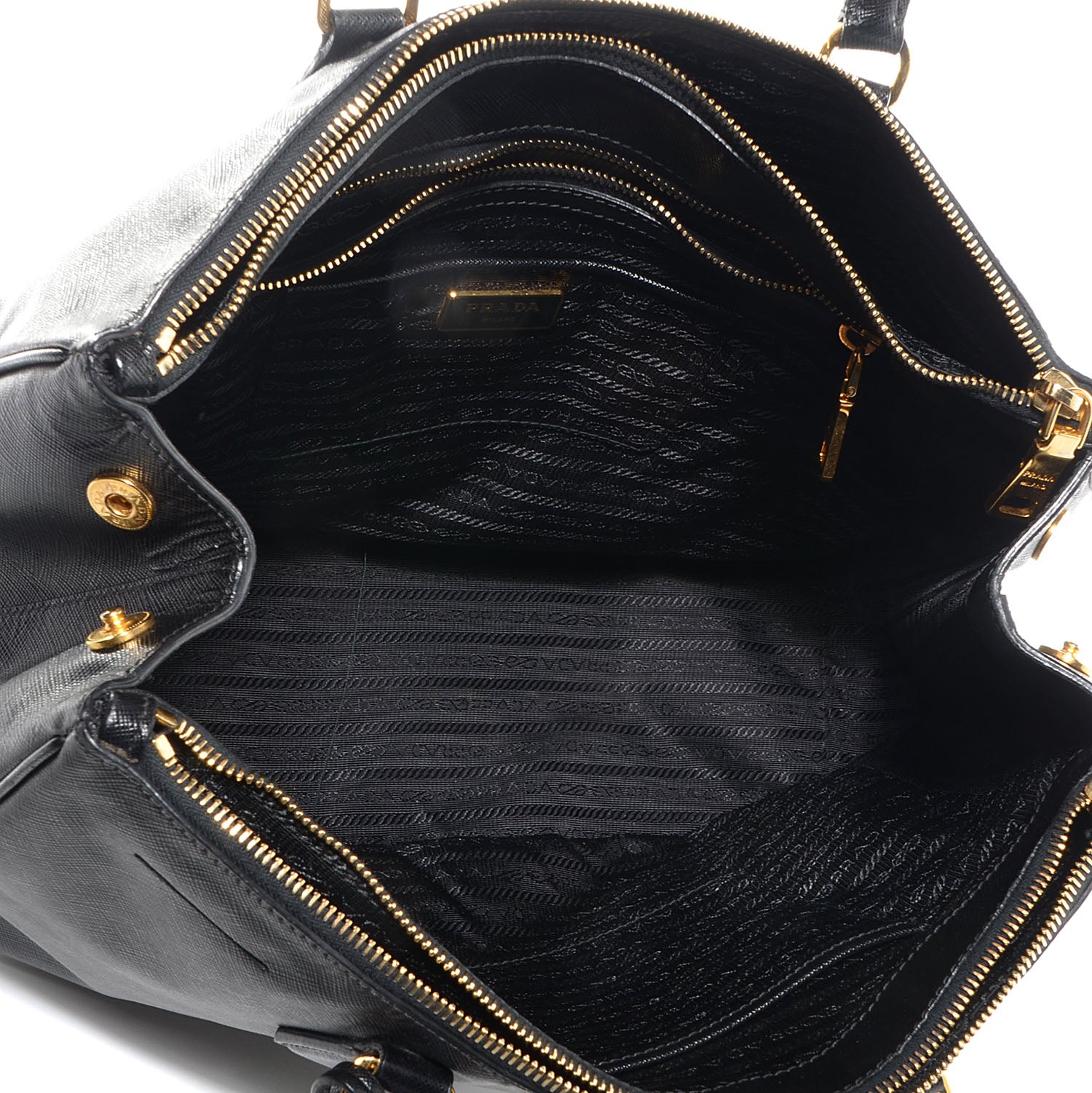 Prada Saffiano Lux Medium Double Zip Tote Nero Black 5 of 10