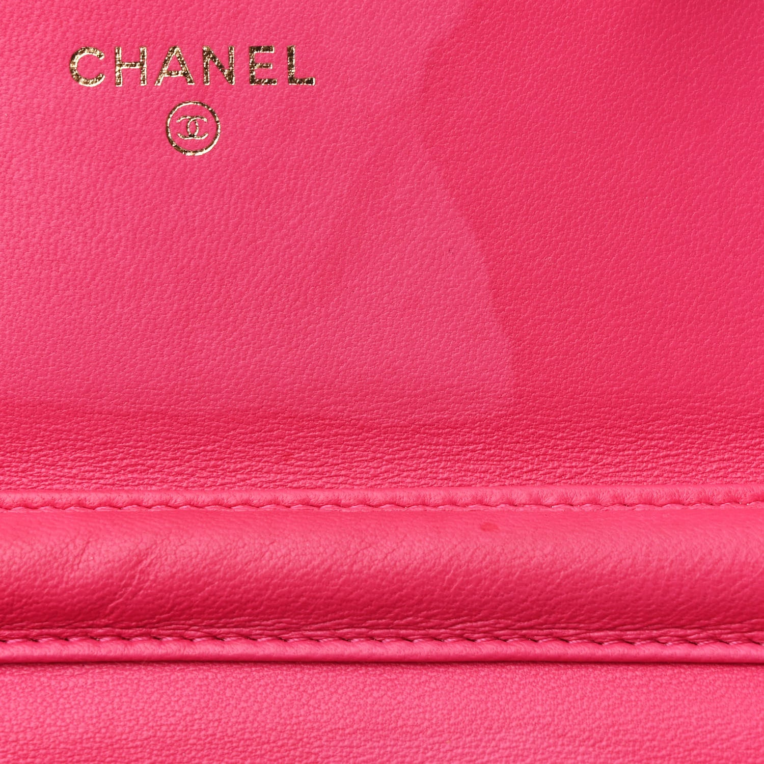 Chanel Lambskin Quilted Wallet On Chain WOC Fuchsia 14 of 17