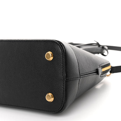 Balenciaga Grained Calfskin Logo S Ville Top Handle Bag Black White 9 of 9