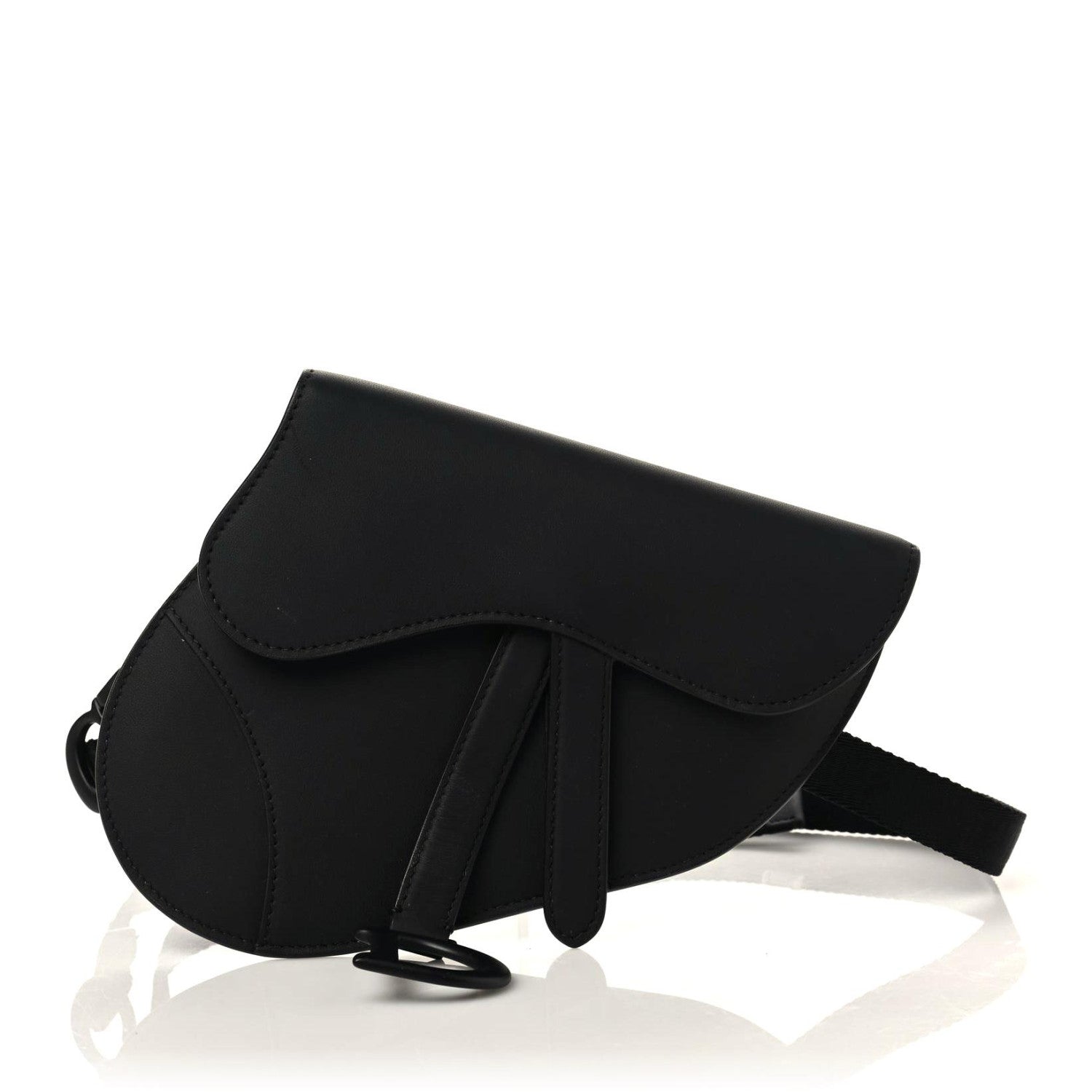 Christian Dior Ultra Matte Calfskin Saddle Belt Bag Black 1 of 8
