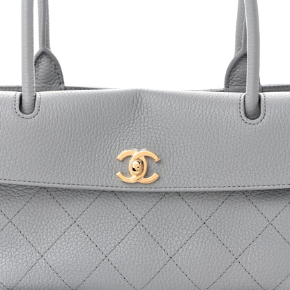 Chanel Grained Calfskin Stitched Urban Essentials Small Shopping Bag Grey 8 of 10