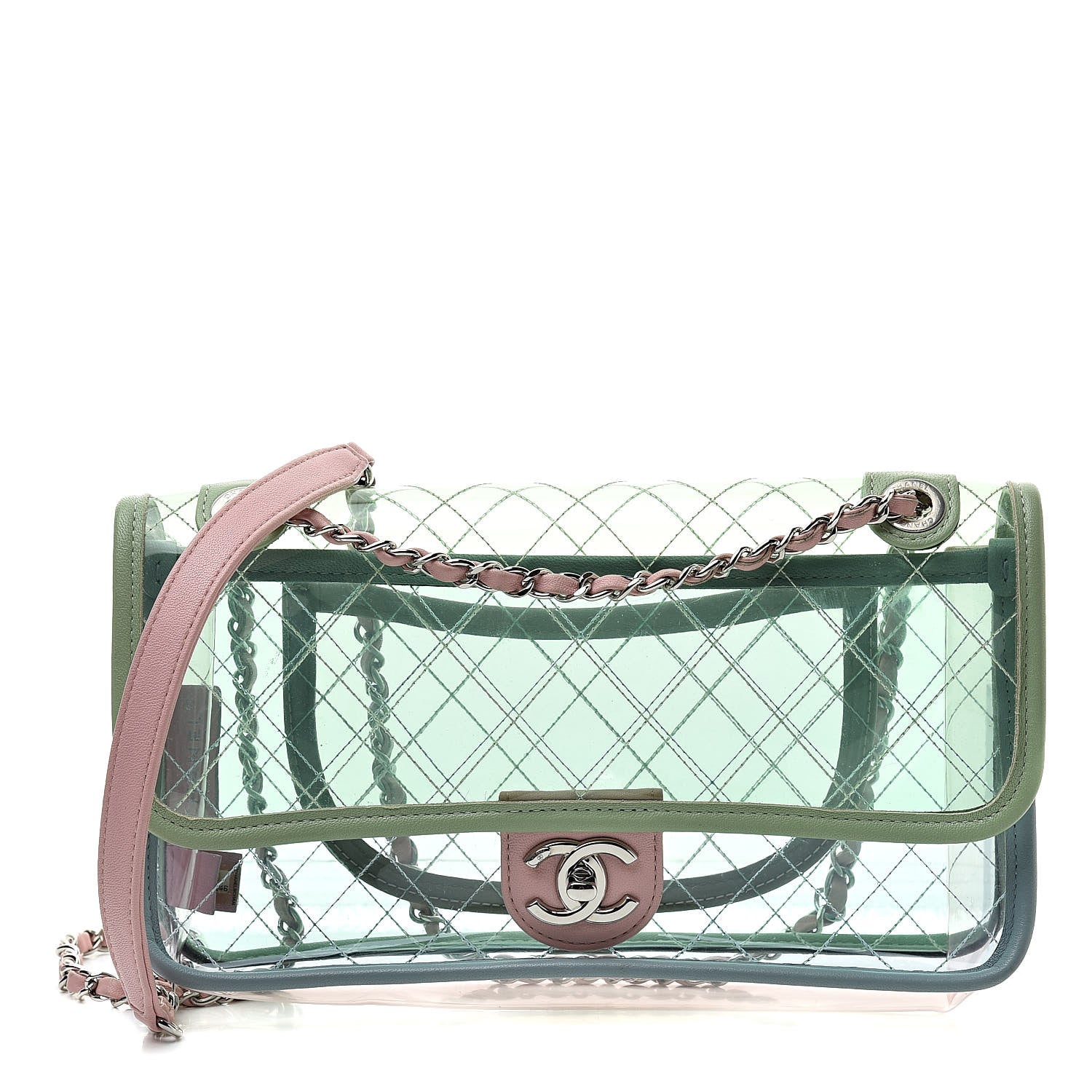 Chanel Lambskin PVC Quilted Medium Coco Splash Flap Blue Green 1 of 11