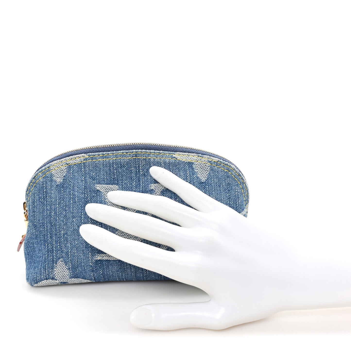 Denim Giant Monogram Pochette Cosmetique PM Denim Blue