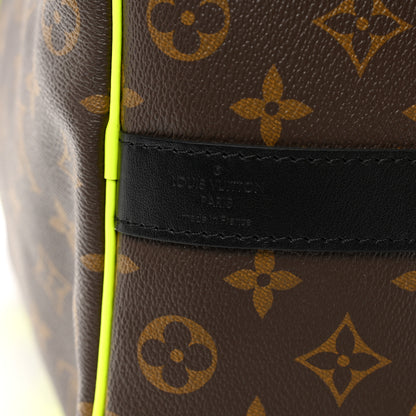 Louis Vuitton Monogram Macassar Keepall Bandouliere 50 Florescent Yellow 6 of 9