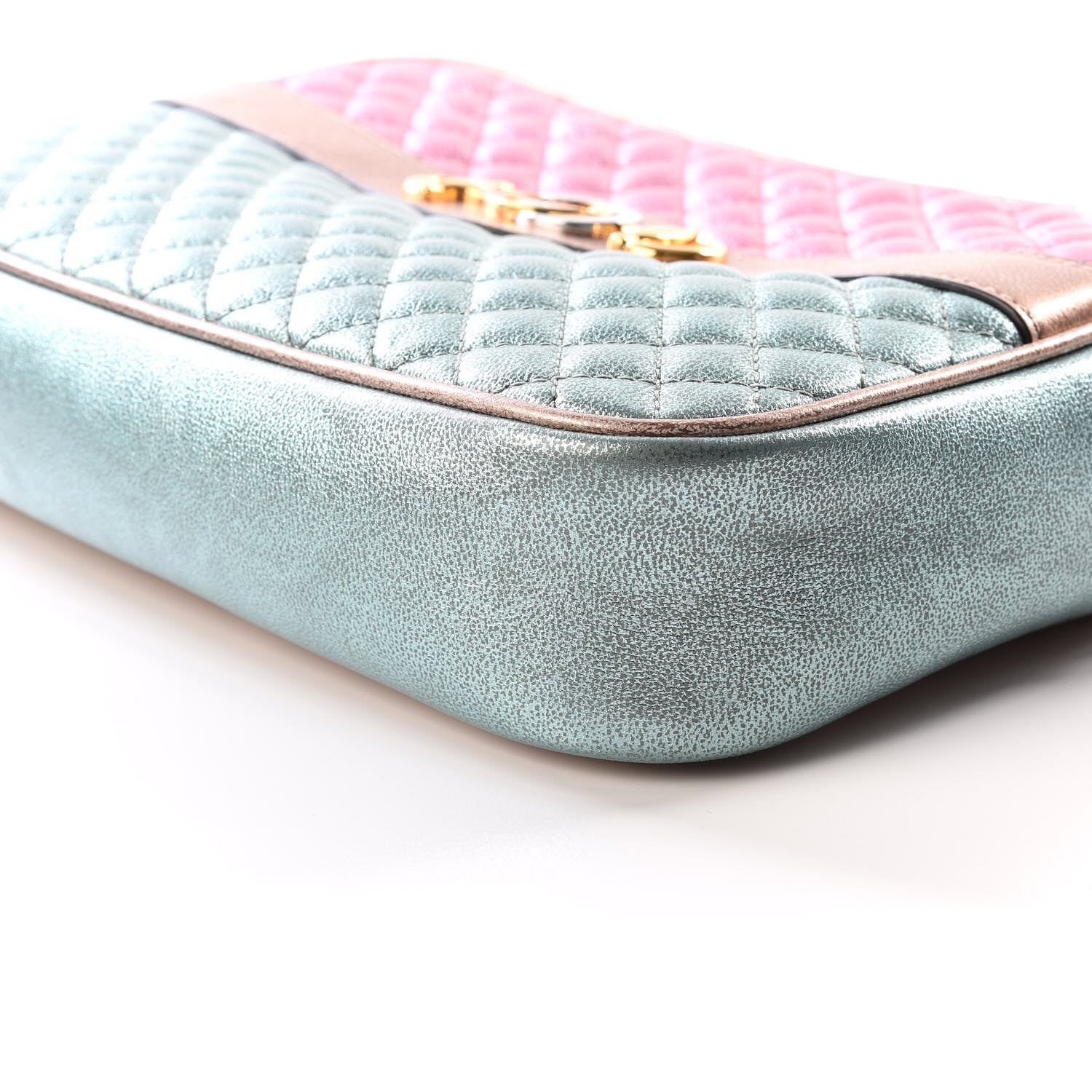 Gucci Laminated Nappa Trapuntata Small Zumi Shoulder Bag Rosa Lago Rame 6 of 8