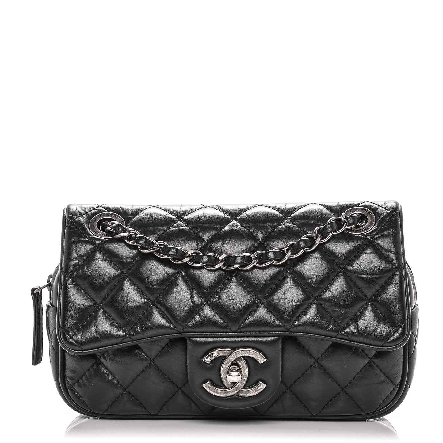 Aged Calfskin Small Easy Flap Black