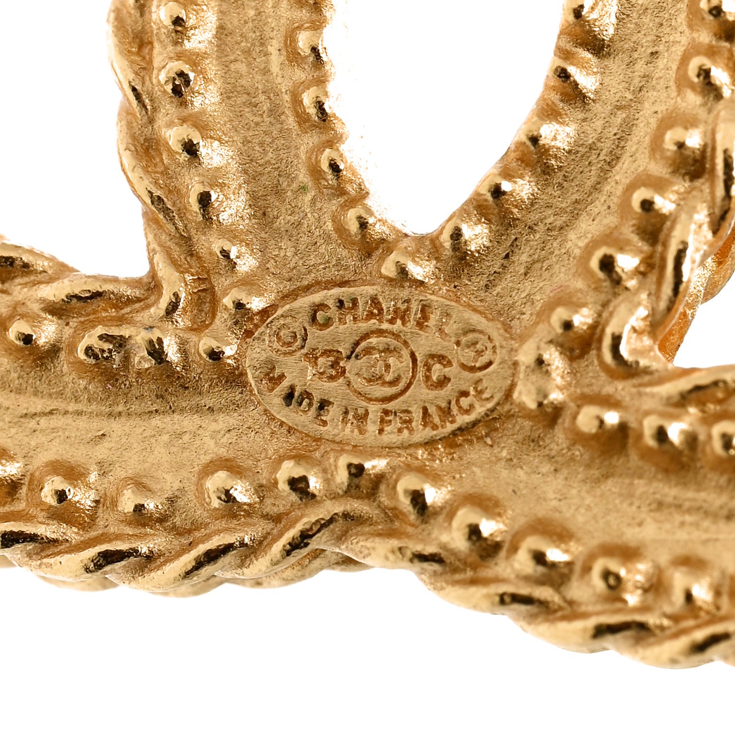 Chanel CC Drop Earrings Matte Gold 4 of 6