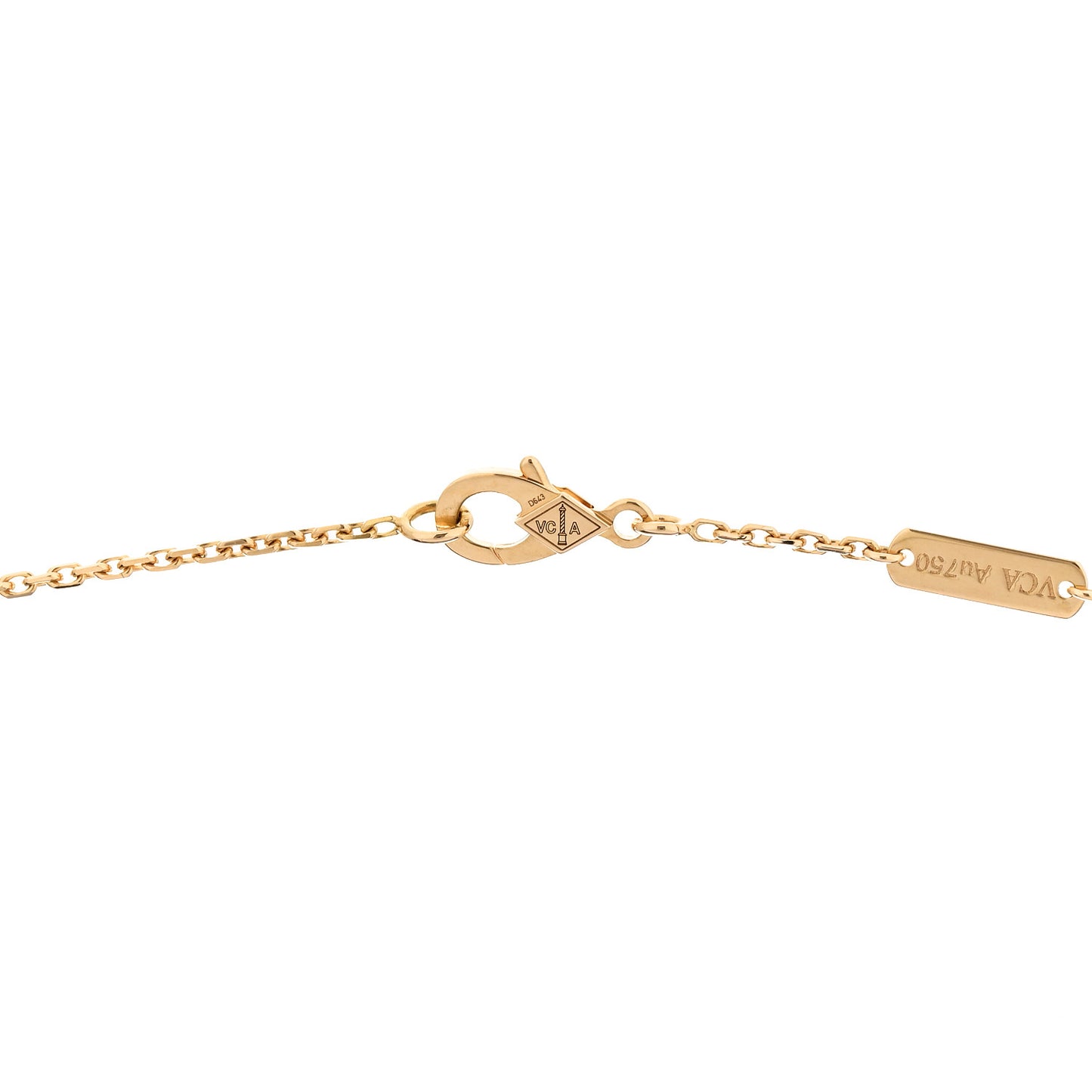 18K Yellow Gold Carnelian Vintage Alhambra Pendant Necklace