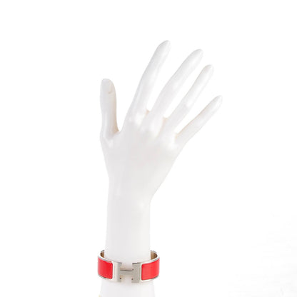 Hermes Enamel Wide Clic Clac H Bracelet PM Rouge Vif 2 of 5