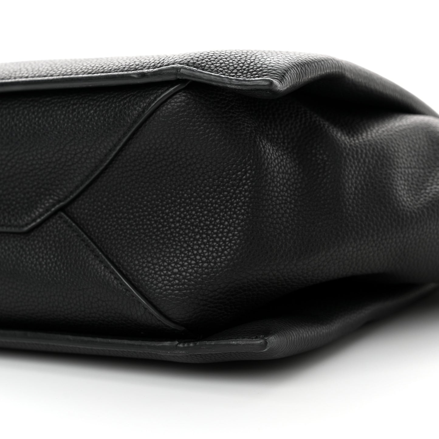 Baby Grained Calfskin Medium Tri-Fold Bag Black