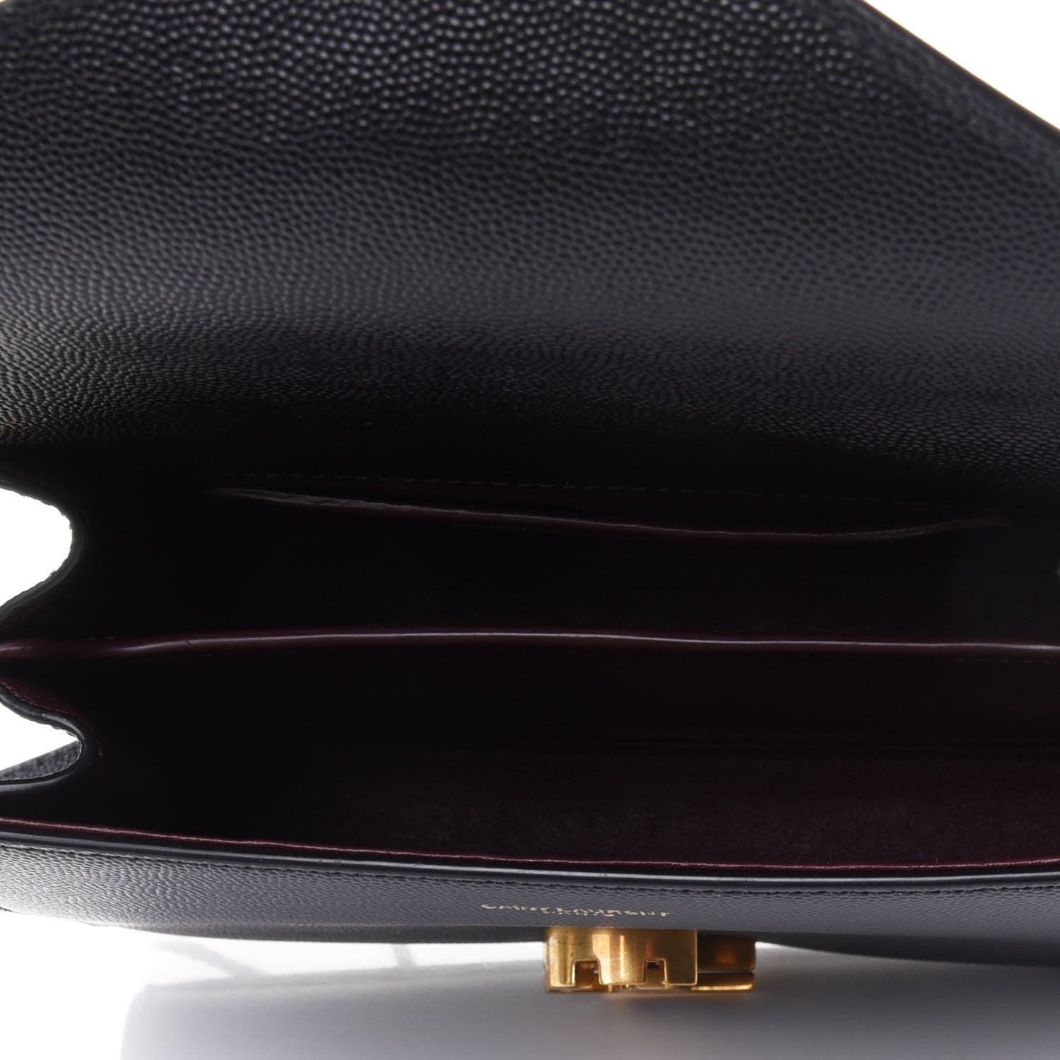 Saint Laurent Grain de Poudre Mini Classic Monogram Cassandra Top Handle Black Rouge Legion 4 of 4