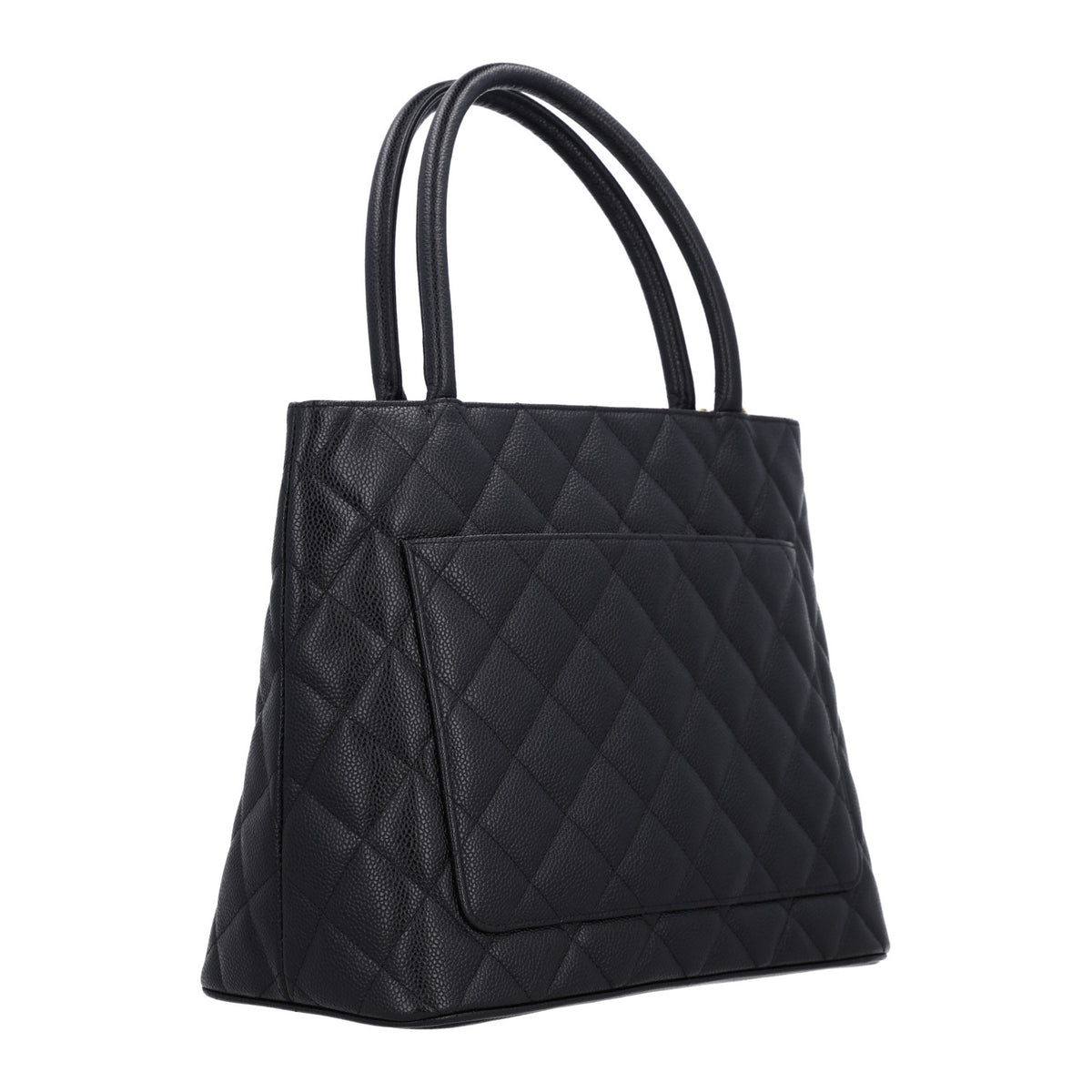 Caviar Quilted Medallion Tote Black