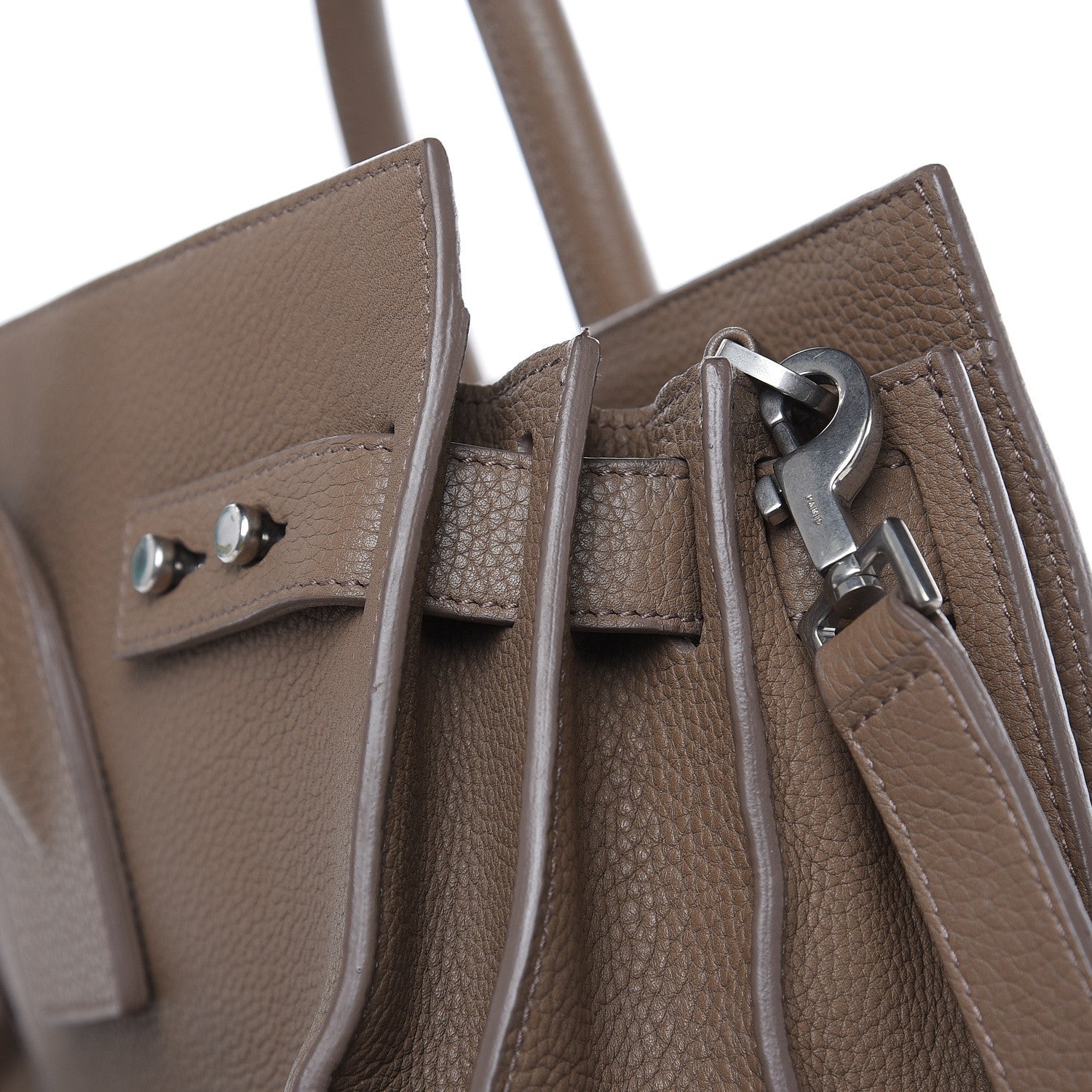 Saint Laurent Grained Calfskin Small Supple Sac De Jour Taupe 15 of 15