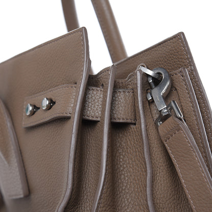 Saint Laurent Grained Calfskin Small Supple Sac De Jour Taupe 15 of 15