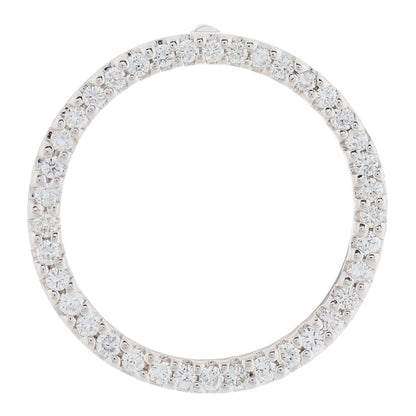 Roberto Coin 18K White Gold Diamond Tiny Treasures Circle Pendant 1 of 3