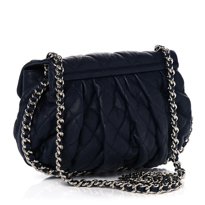 Chanel Washed Lambskin Quilted Mini Chain Around Flap Navy 2 of 9