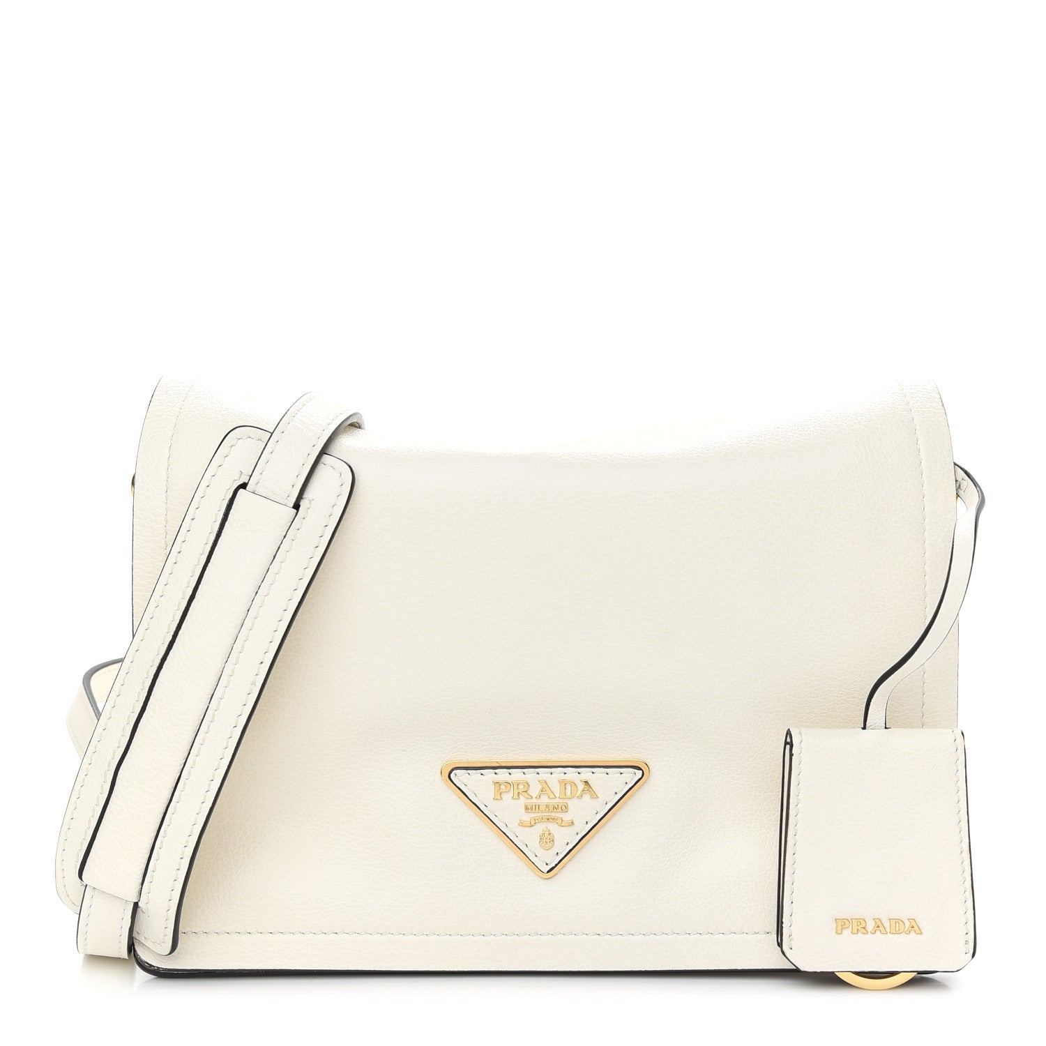 Prada Vitello Daino Crossbody Flap White 1 of 8
