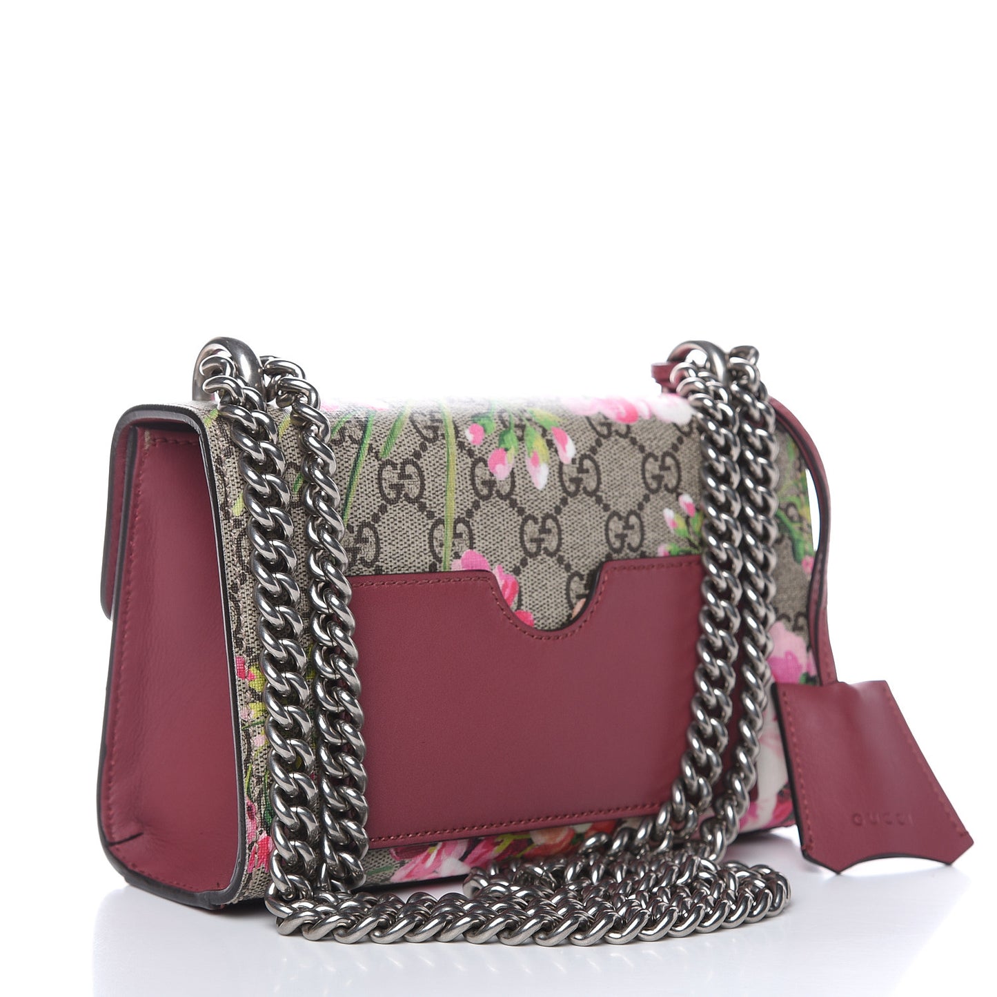 GG Supreme Monogram Blooms Small Padlock Shoulder Bag Beige Multicolor Dry Rose