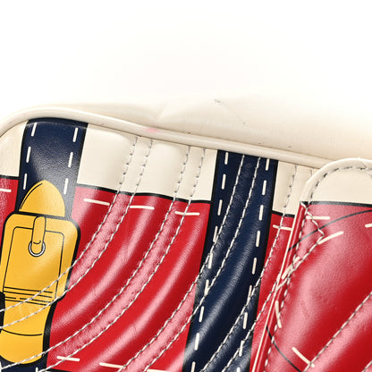 Gucci Calfskin Matelasse Trompe L'Oeil Print Medium GG Marmont Shoulder Bag Mystic White Hibiscus Red Marine Giallo 11 of 11