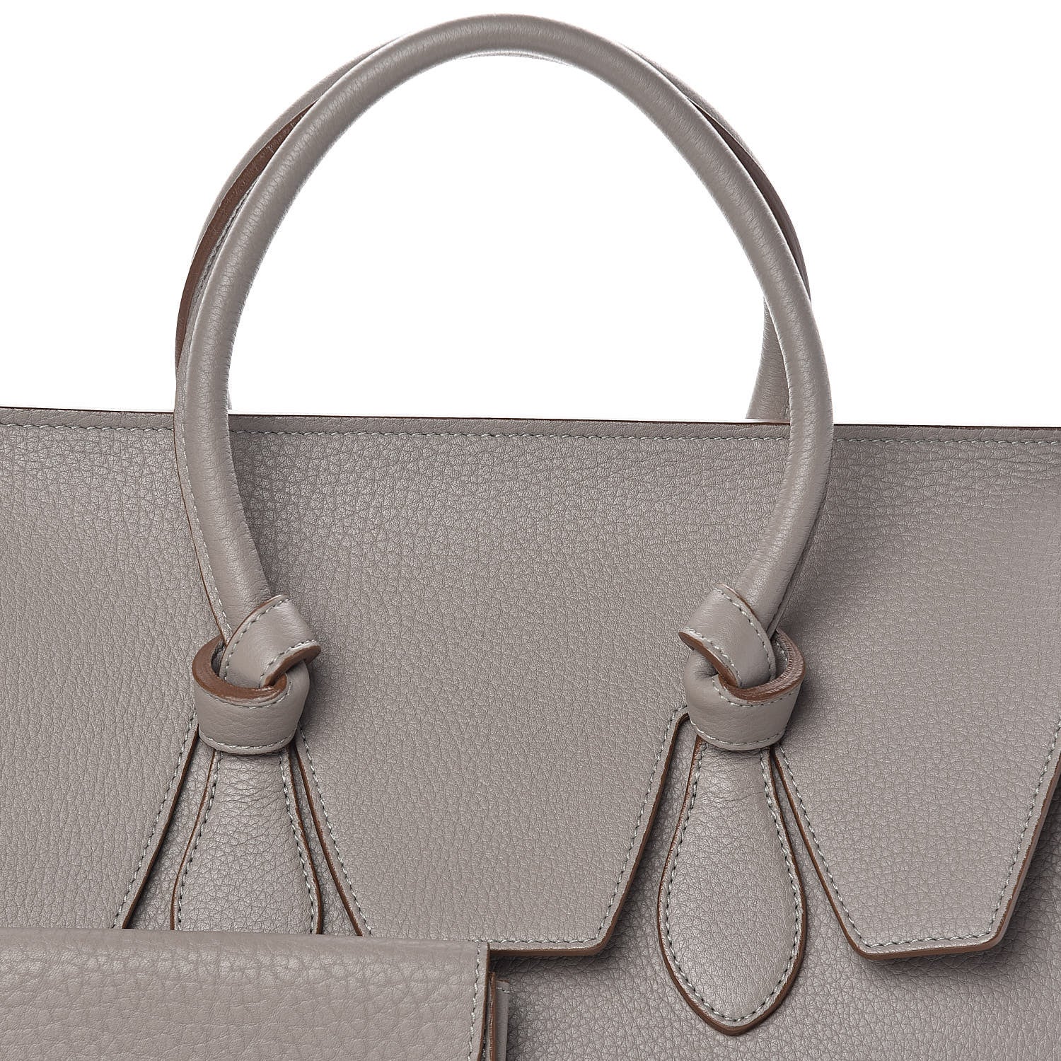 Celine Crisped Calfskin Small Tie Knot Tote Medium Grey 7 of 9