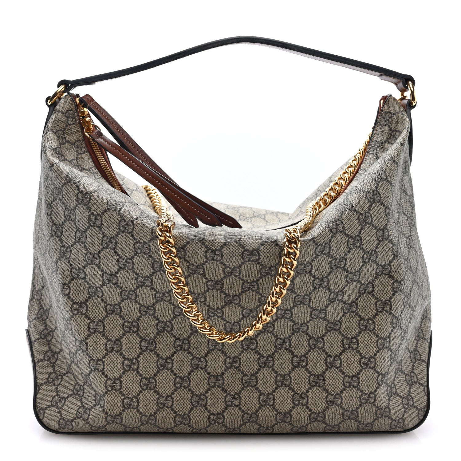 Gucci GG Supreme Monogram Large Linea A Hobo Light Brown 1 of 10