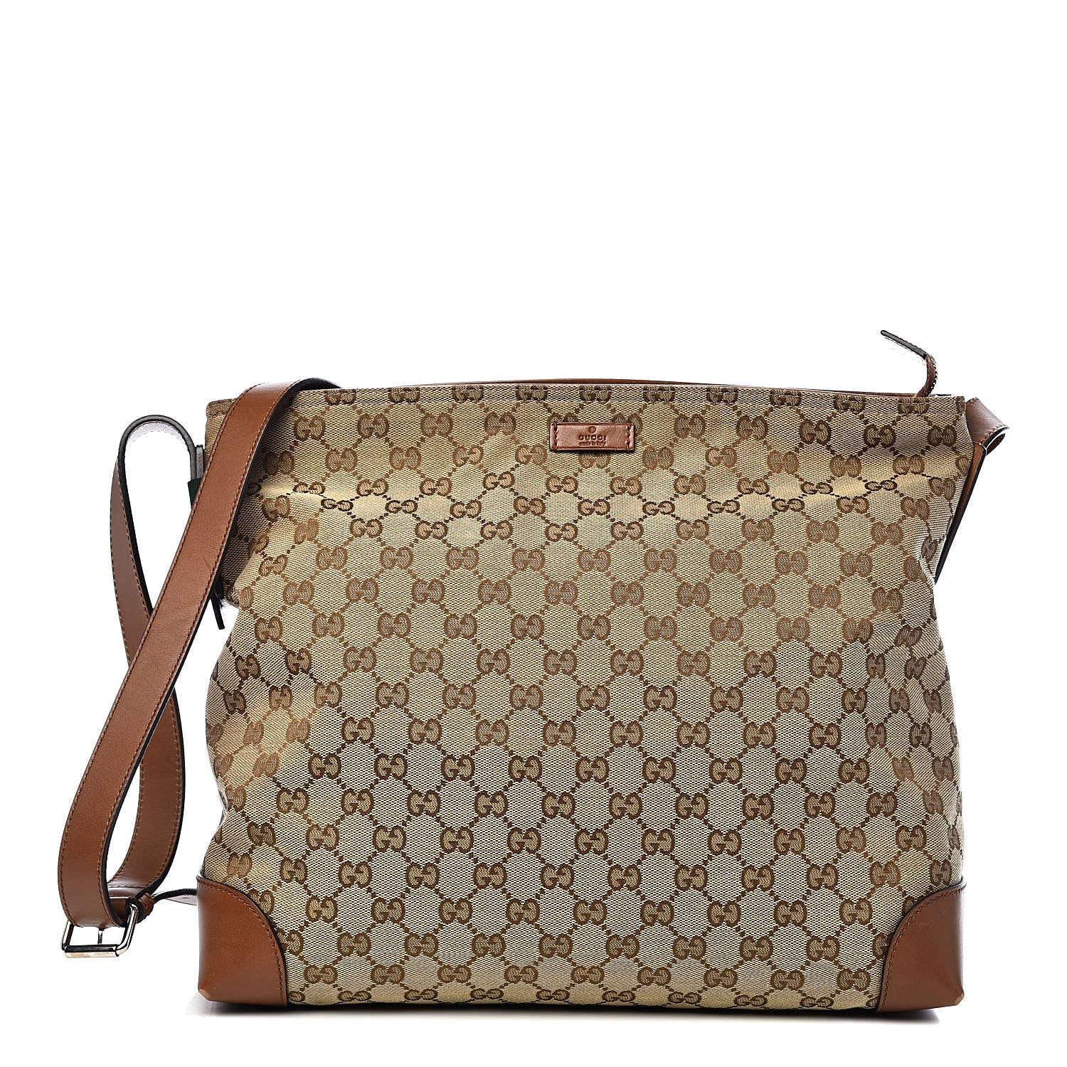Gucci Monogram Large Flat Messenger Bag Brown 1 of 12