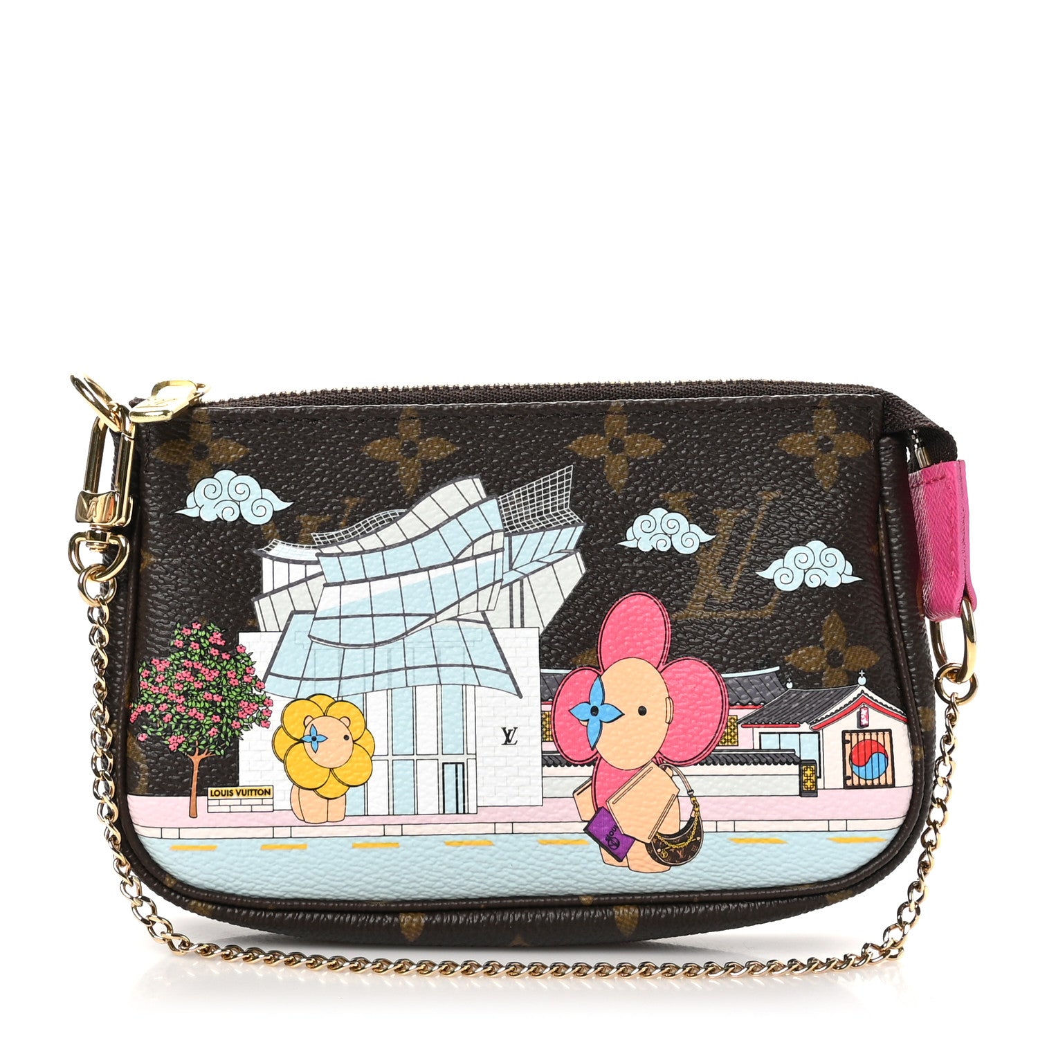 Louis Vuitton Monogram 2022 Christmas Animation Seoul Mini Pochette Accessories Fuchsia 1 of 8