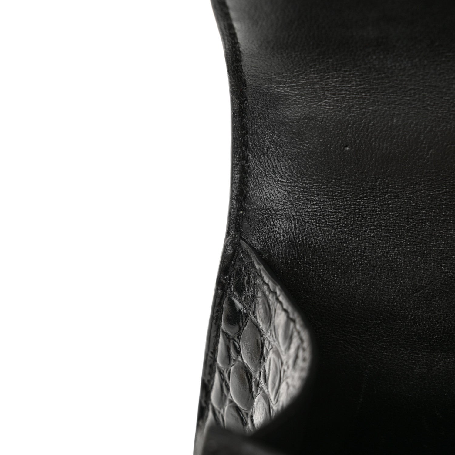 Balenciaga Shiny Calfskin Monochrome Crocodile Embossed Hourglass Top Handle Bag XS Black 13 of 13
