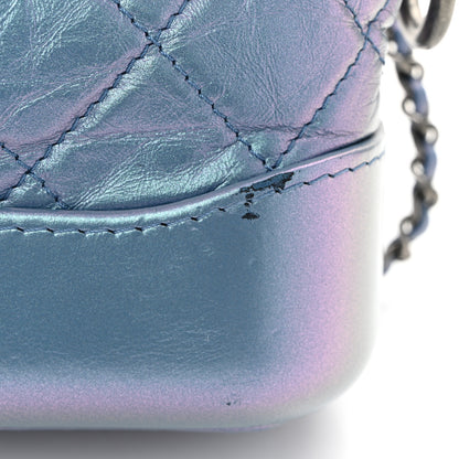 Chanel Iridescent Aged Calfskin Quilted Small Gabrielle Hobo Blue 12 of 12