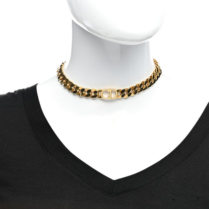 Christian Dior Metal CD Choker Necklace Gold 2 of 4