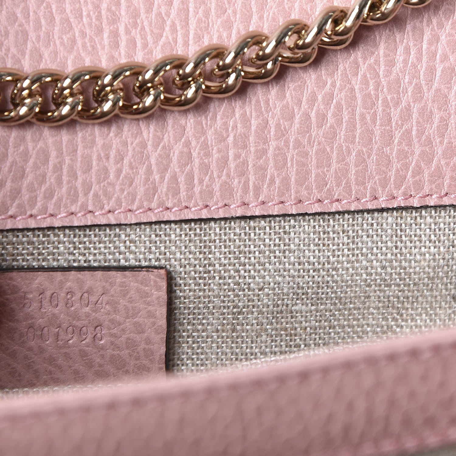 Gucci Dollar Calfskin Small Interlocking G Shoulder Bag Soft Pink 8 of 9