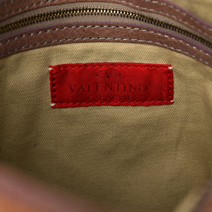 Valentino Garavani Calfskin Pleated Hobo Brown 6 of 15