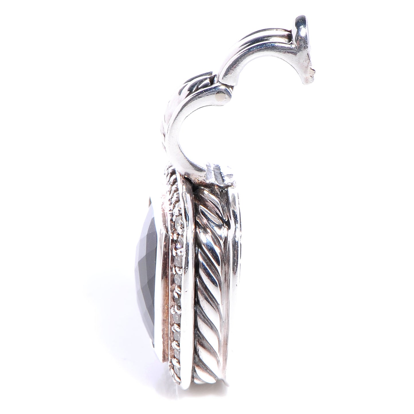 Sterling Silver Diamond Amethyst 11mm Albion Pendant